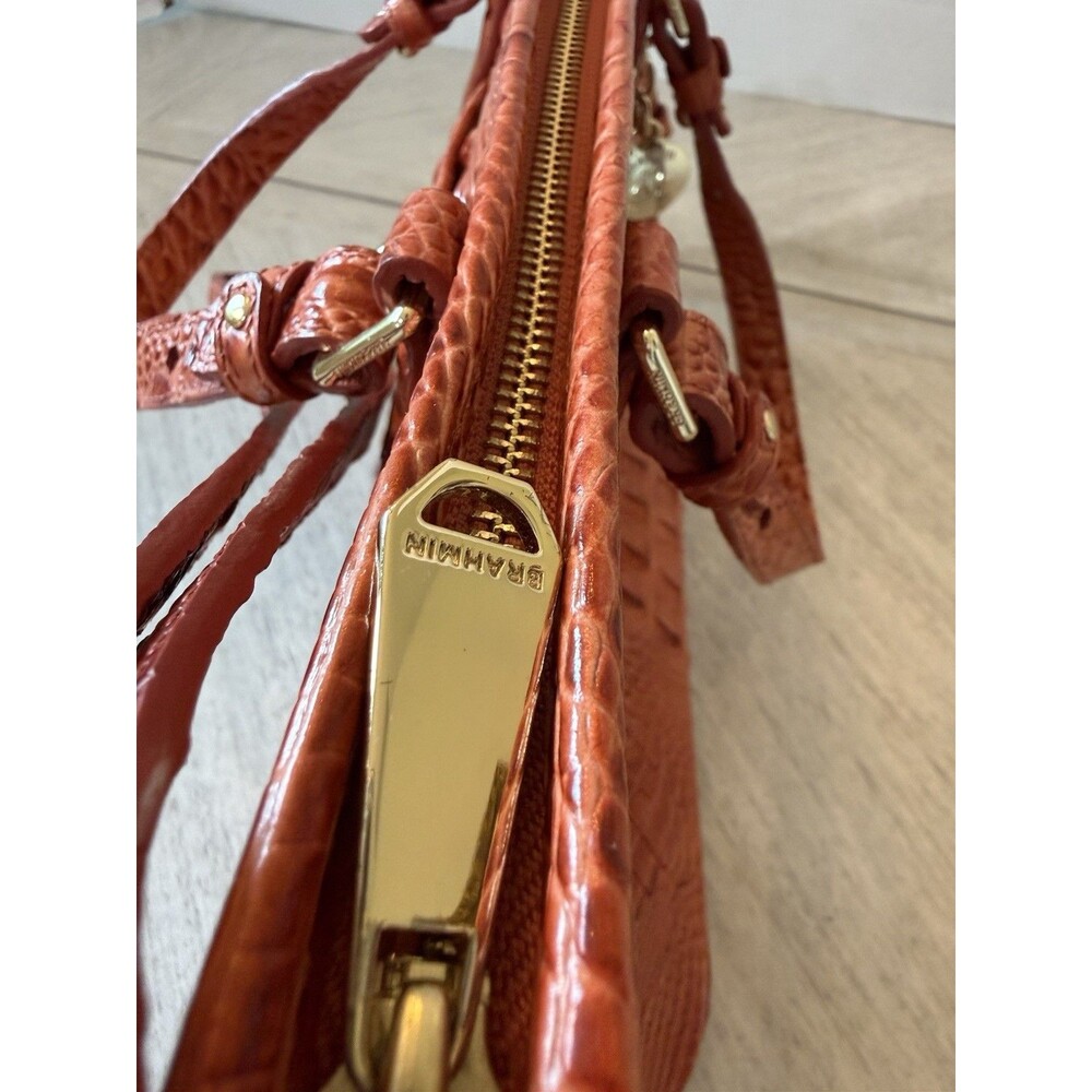 Brahmin Medium Asher Tote Leather Shoulder Bag‎ Pecan Melbourne Croc-Embossed - Picture 15 of 16